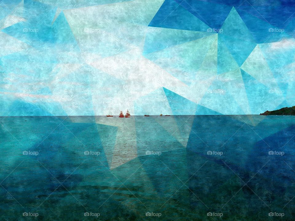 Ship in the Karadag bay