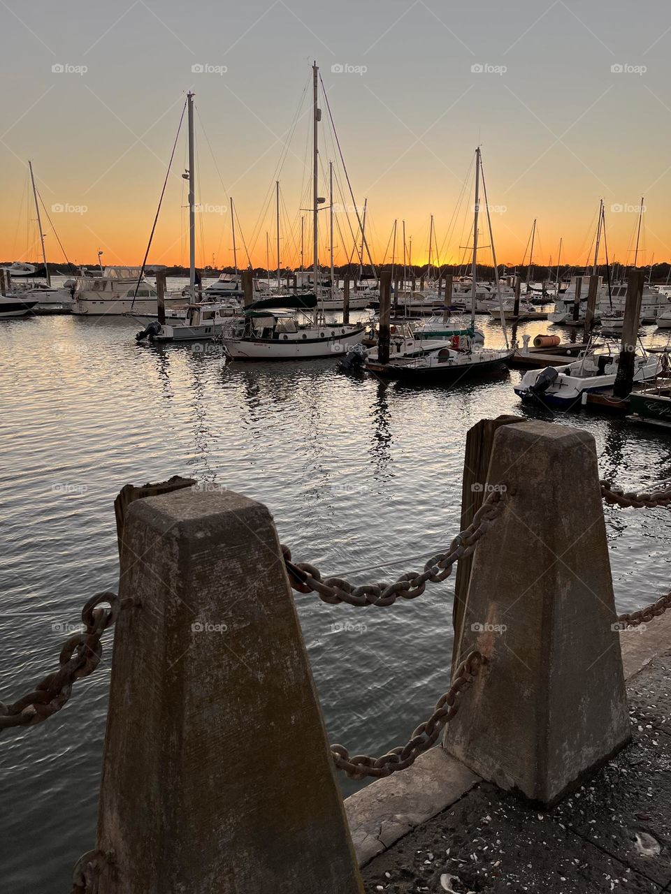 The sun sets on historic Beaufort, South Carolina 