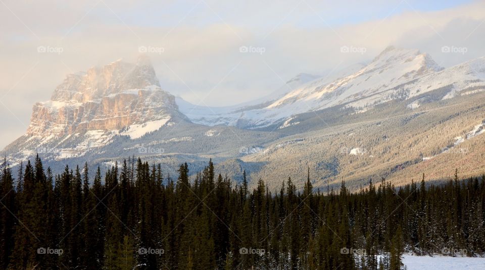 Mountains seen from the Trana Canada Highway in Alberta