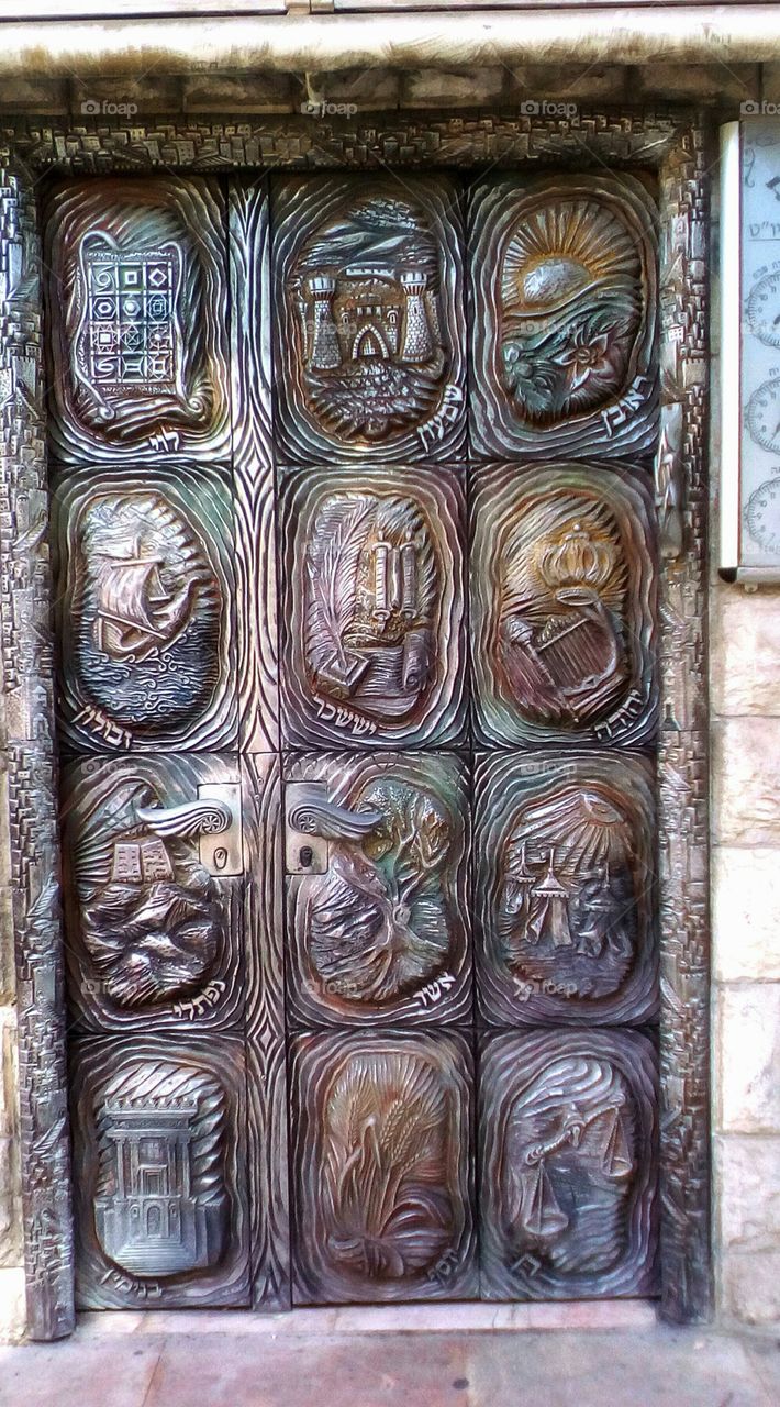 Luxury old door with religion symbol