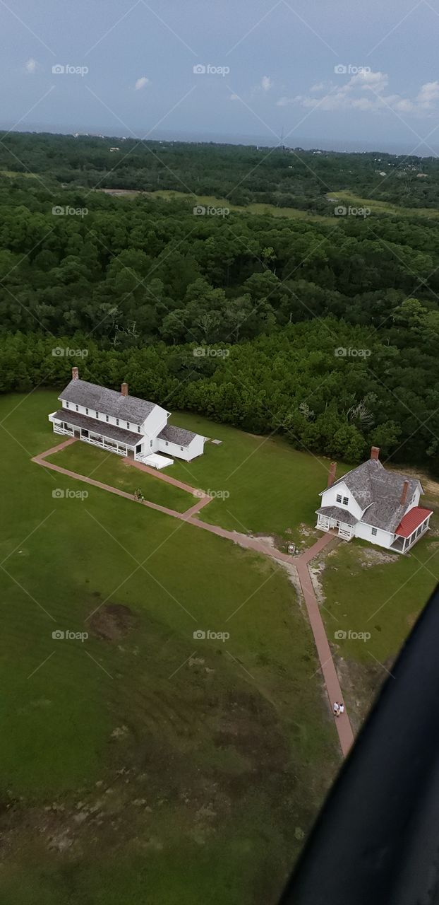 aerial view farm house