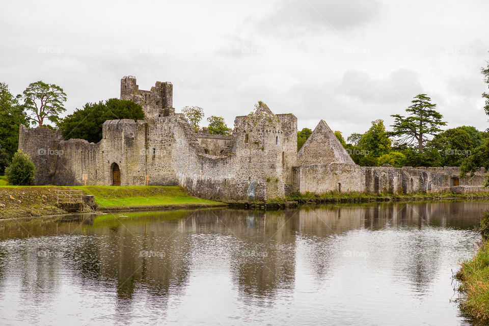 The Desmond Castle is located on the edge of the village of Adare, County Limerick in Ireland. This old castle is on a river bank and a local tourist attraction.