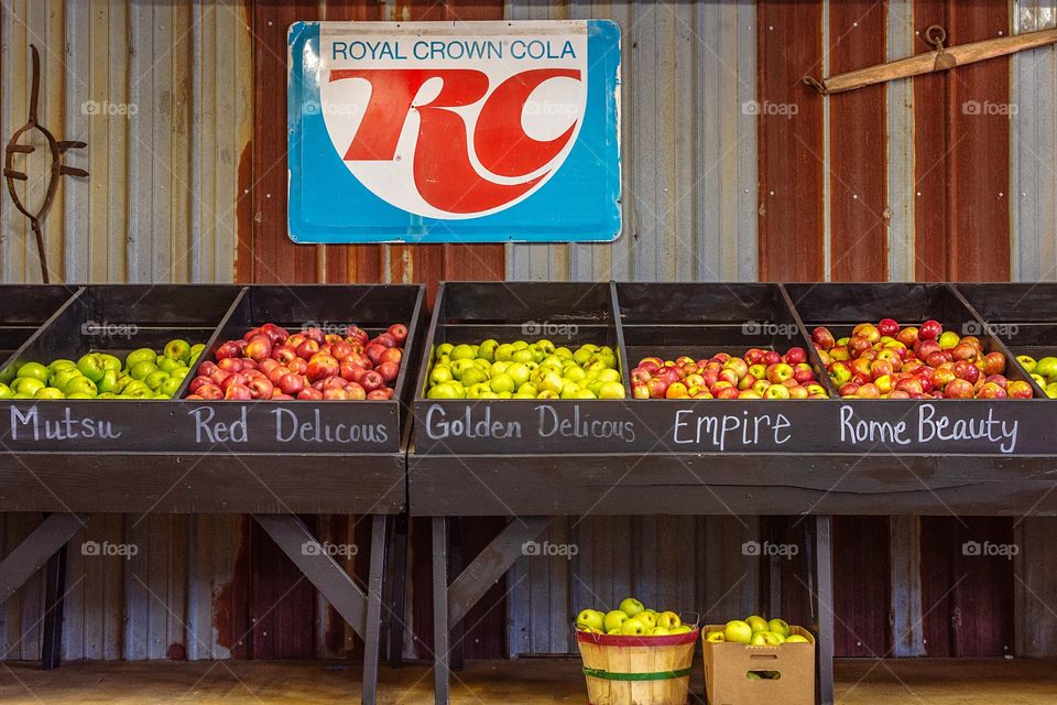 Fresh apple market stand