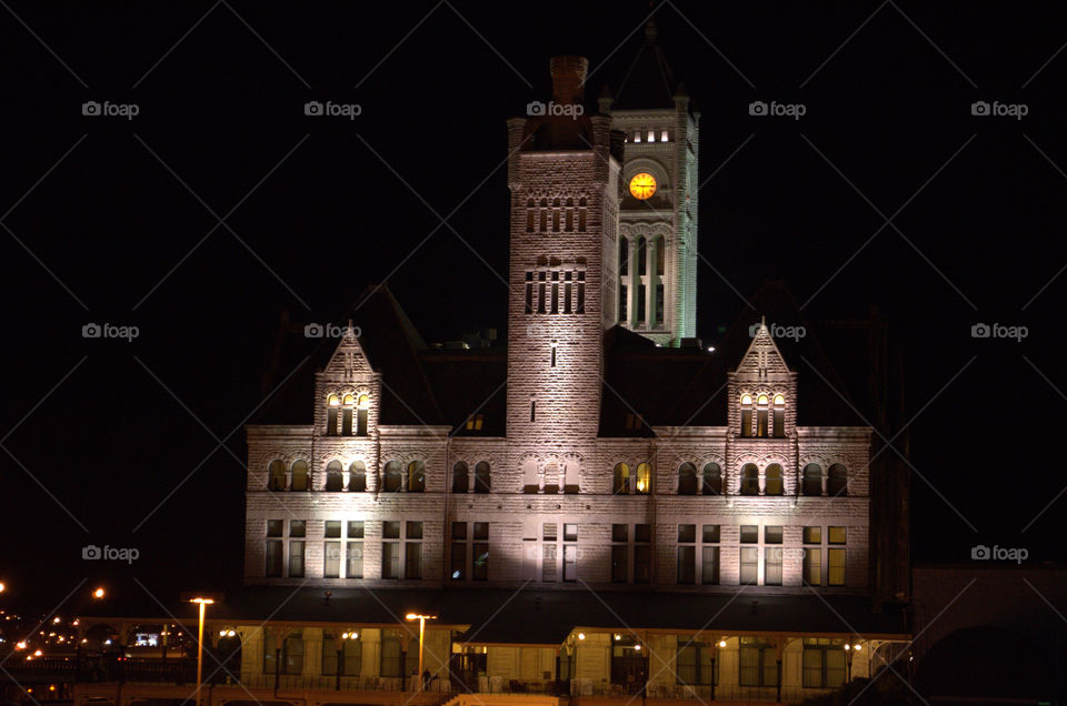 bridge view. walking through city