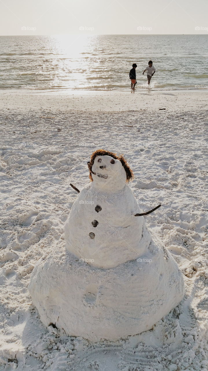 Sunset Snowman