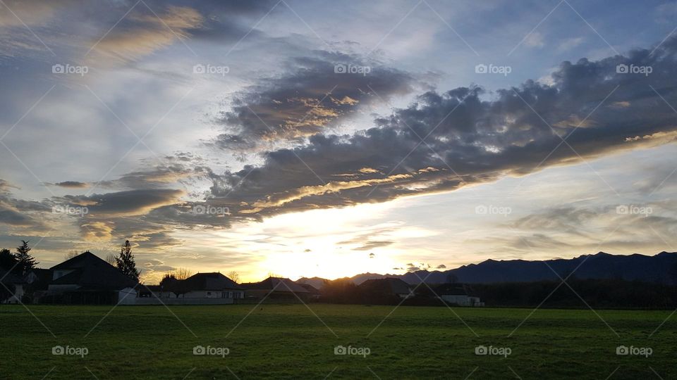 Lever de soleil en hiver