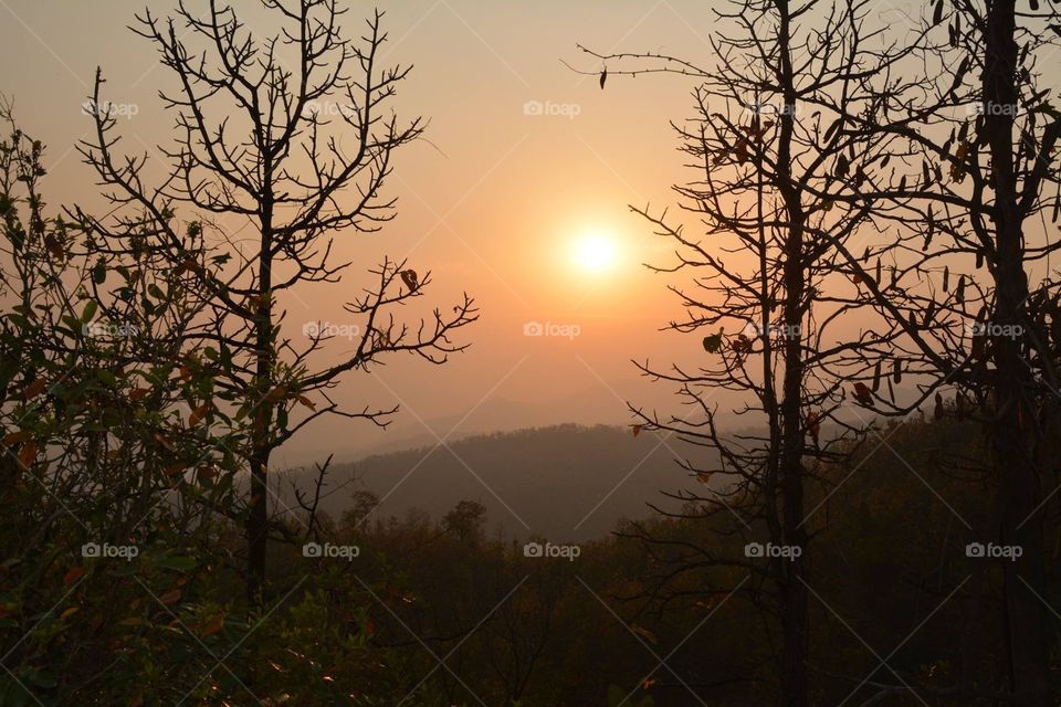 Before sunset in Chin State, Myanmar on the way to Tedim.