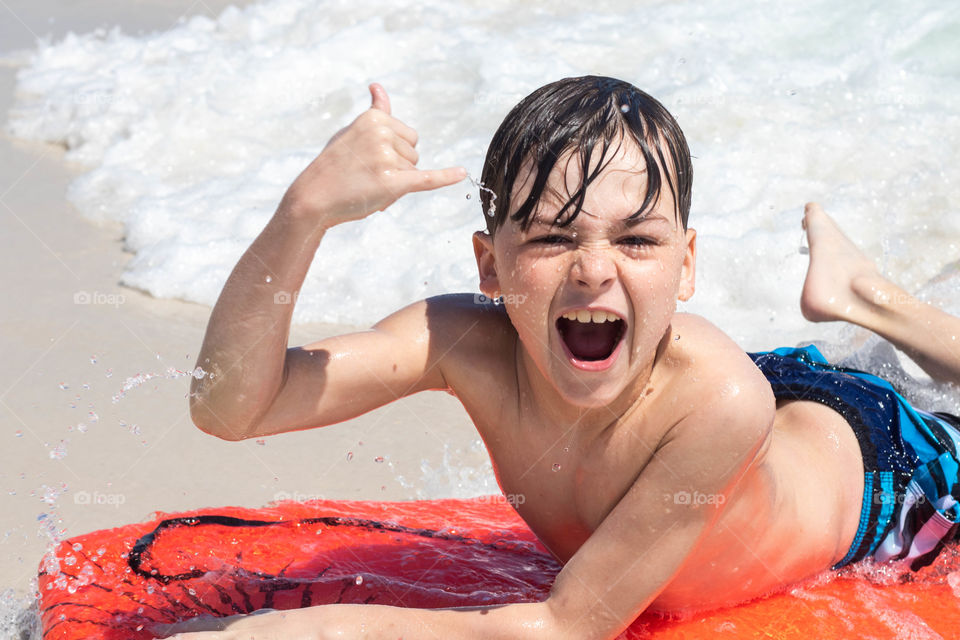 Summertime fun boogie boarding