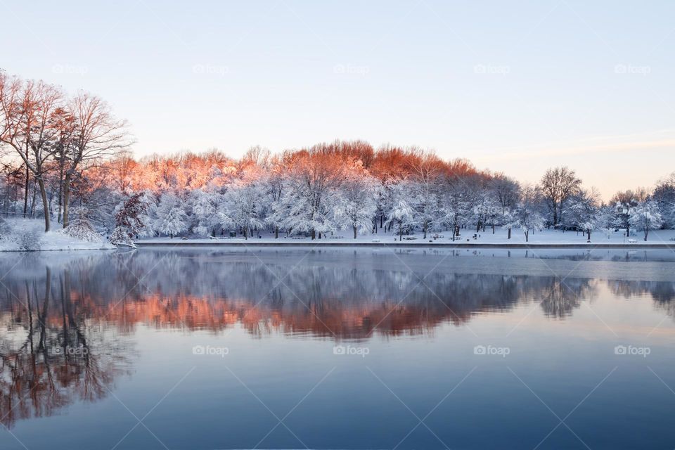 The morning sun kisses the snow covered branches of the treetops. I did a similar image years ago and I've been waiting for the conditions to present themselves again. They finally did and this was a must shoot to see if I could improve on the first.