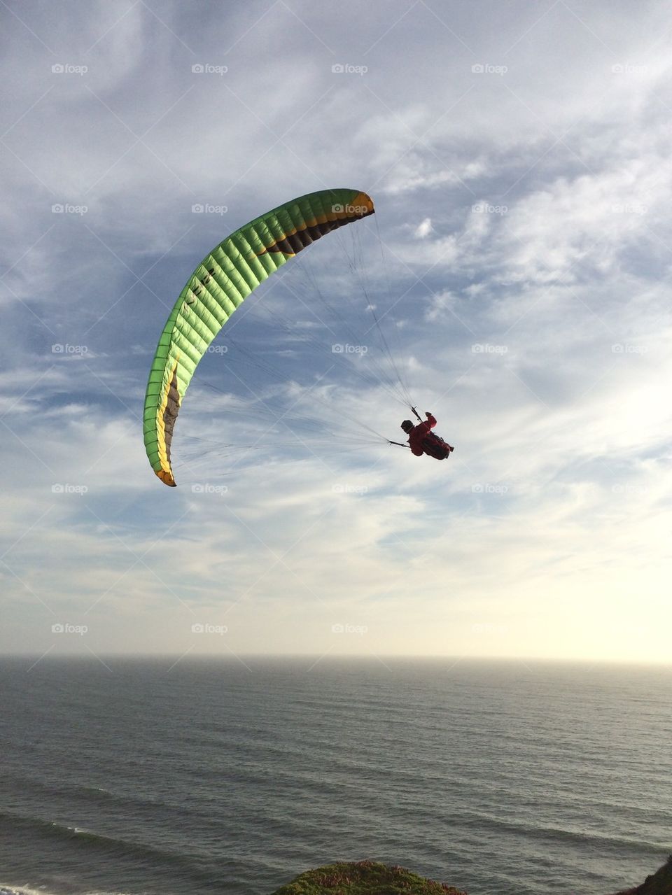 Paragliding over the Pacific
