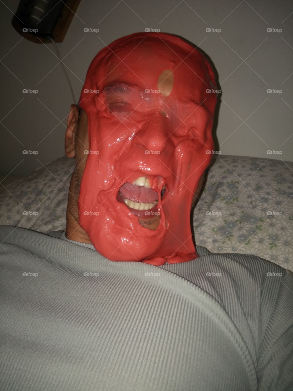 red melting ugly face