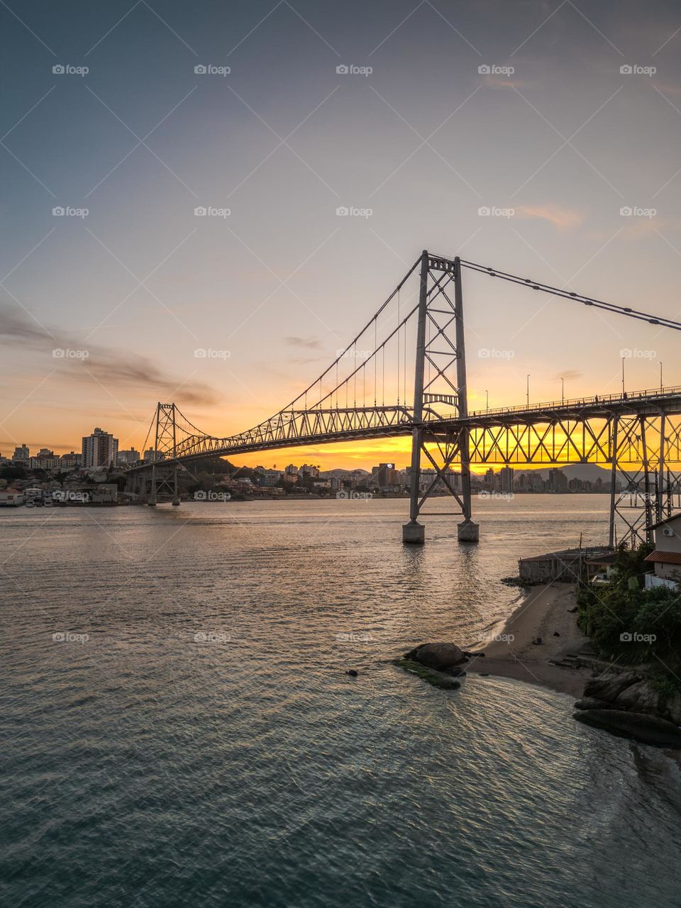 Sunset in Florianópolis - Hercílio Luz Bridge