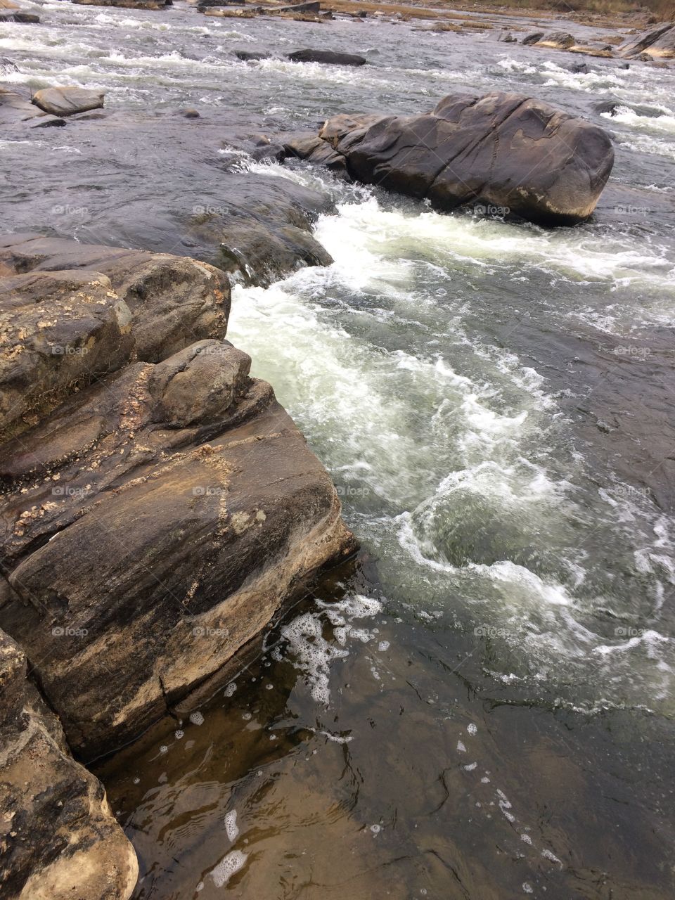 River rushing through rocks