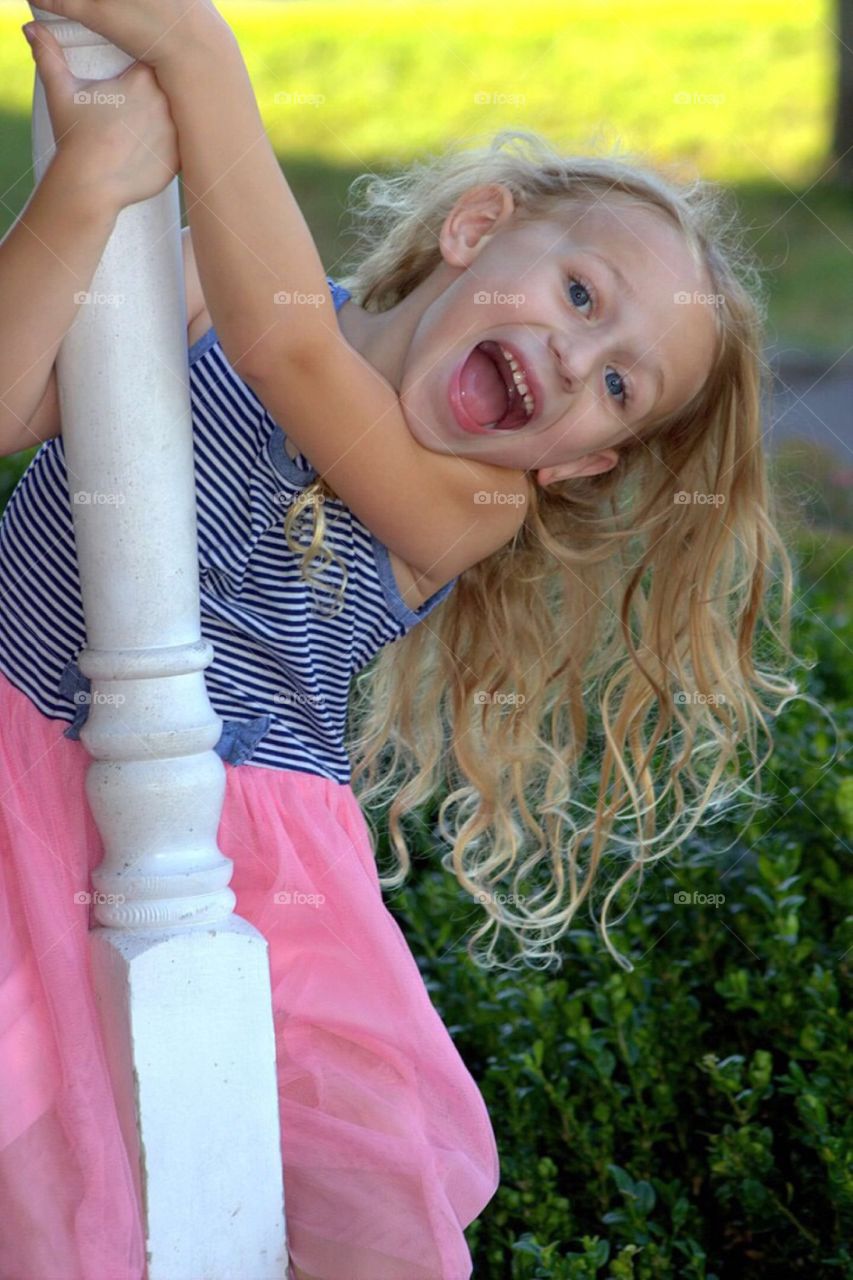 Cute little girl playing