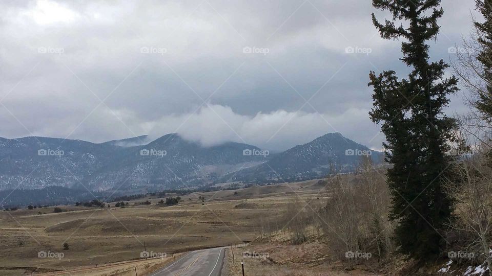 Stormy mountain range