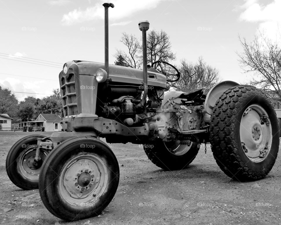 An old little tractor is still standing after years of hard work in Central Oregon. 