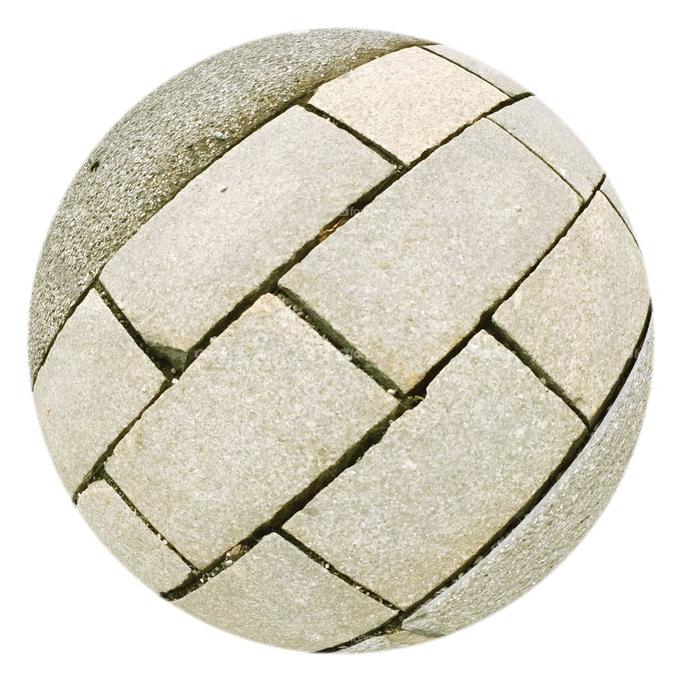 Sphere of stone pavement , looks like a soccer ball,round fantasy by Lika Ramati 