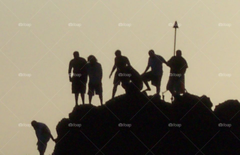 divers. Maui divers at sunset