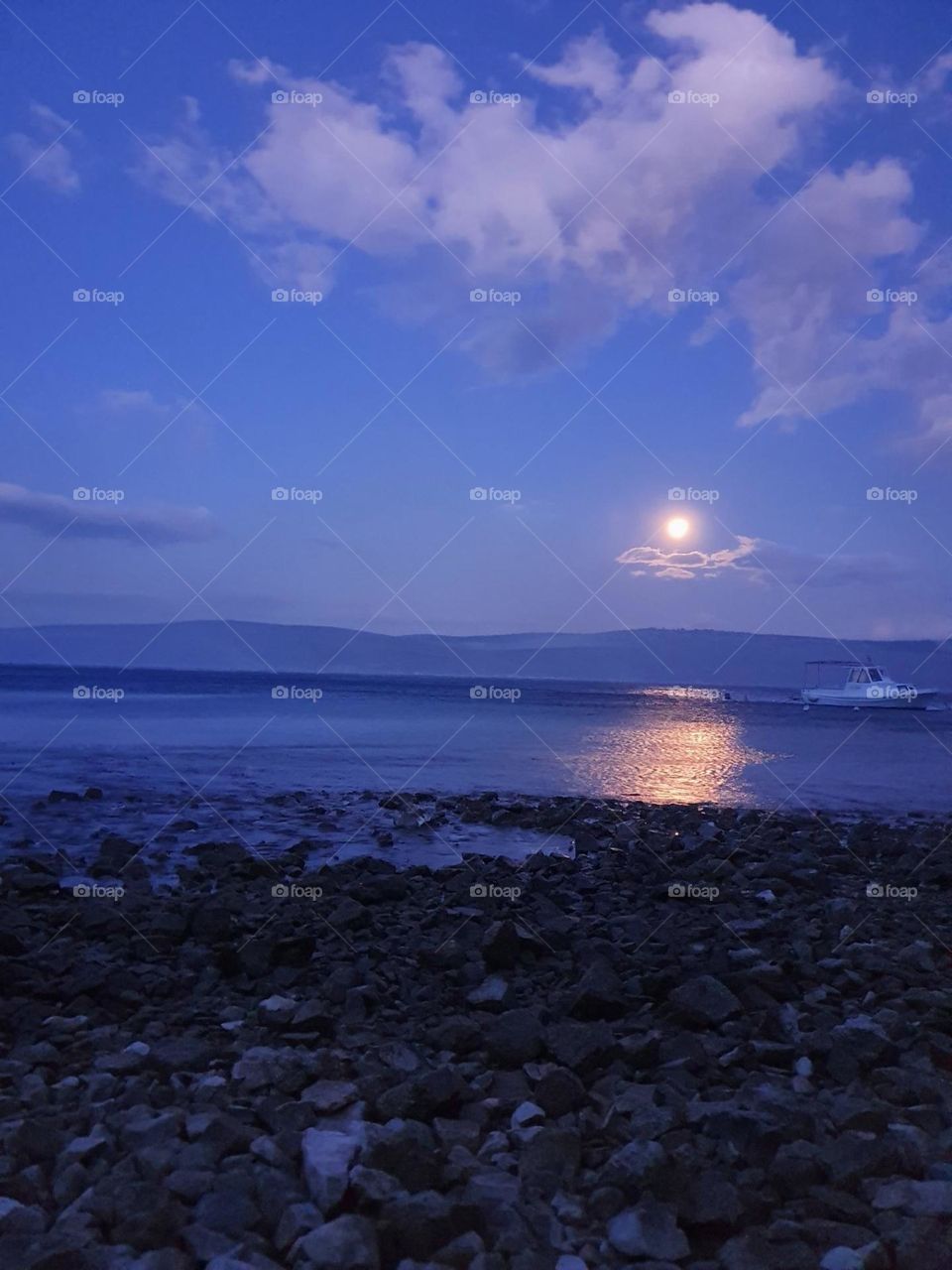 Sleeping on the beach during summer night