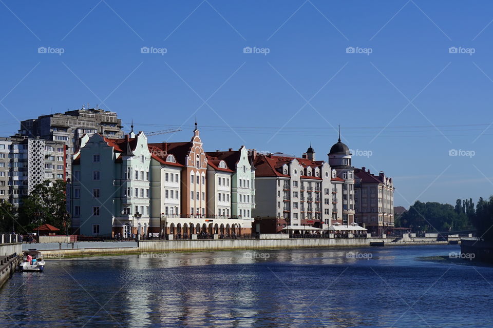 Building near river