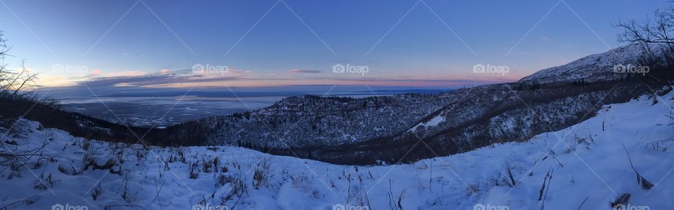 Overlooking Eagle River, Alaska from Mt Baldy on the Winter Solstice 
21 December 2016
