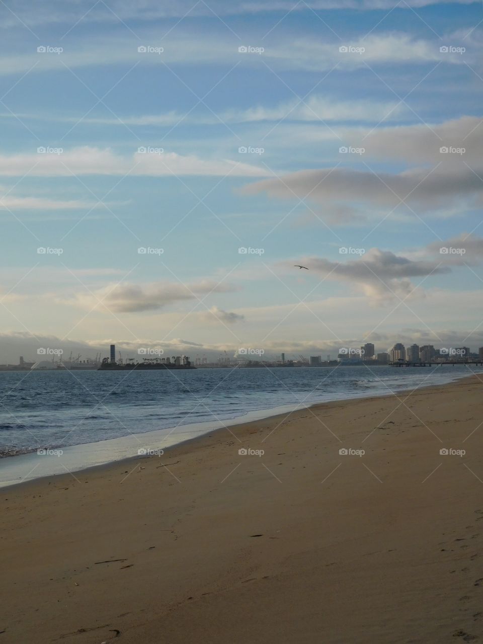 Blue sky over Long Beach