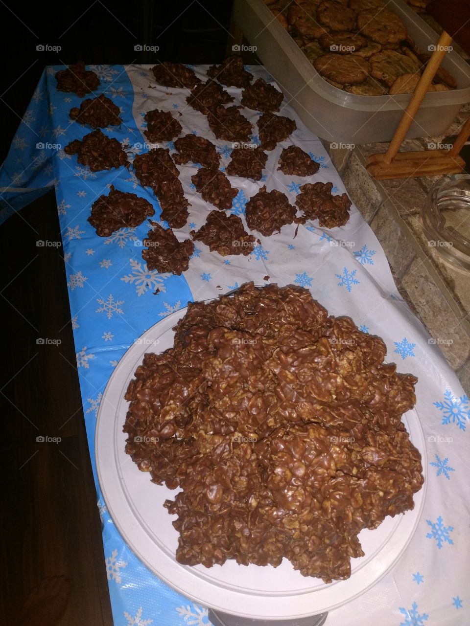 homemade cornflake candy, baking early Christmas candies
