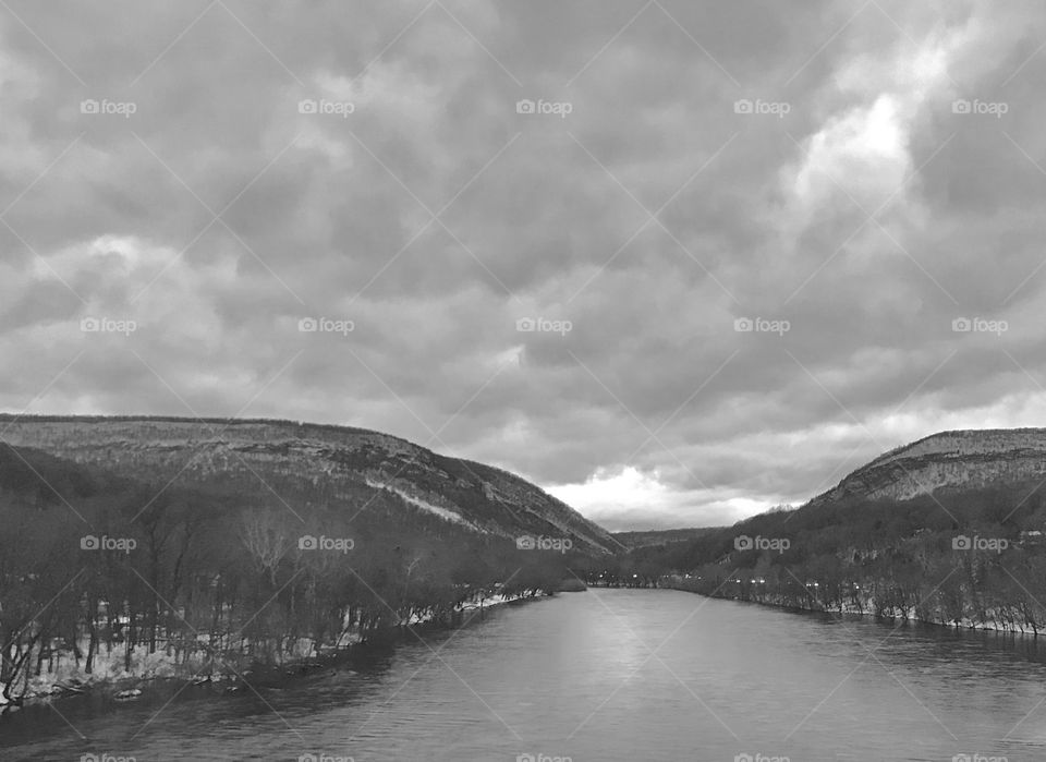 Black and White of Delaware Water Gap 
