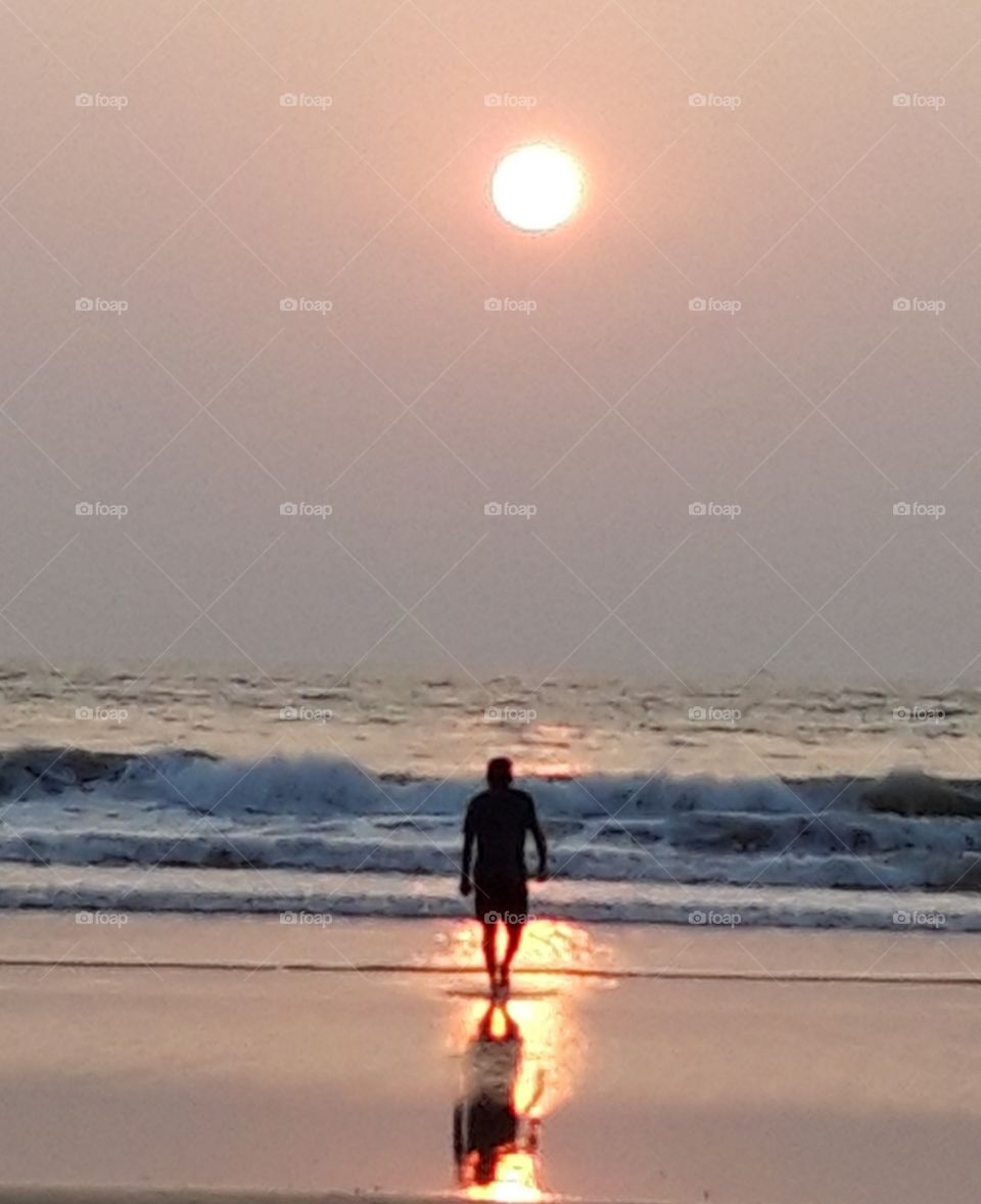 on the beach of Leela Goa
