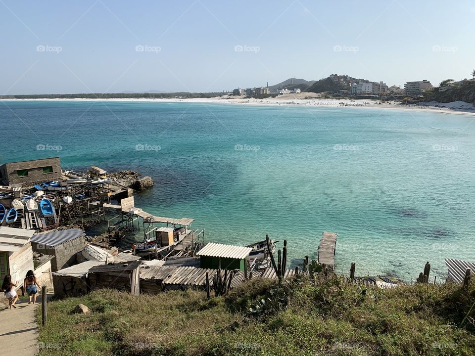 Canto da pesca. Arraial do Cabo. Praia Grande.