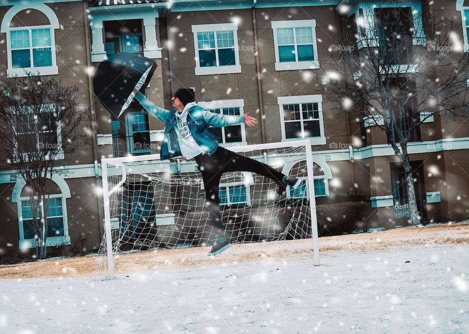 Levitating my way to the top, but first, let's make some snow angel memories.