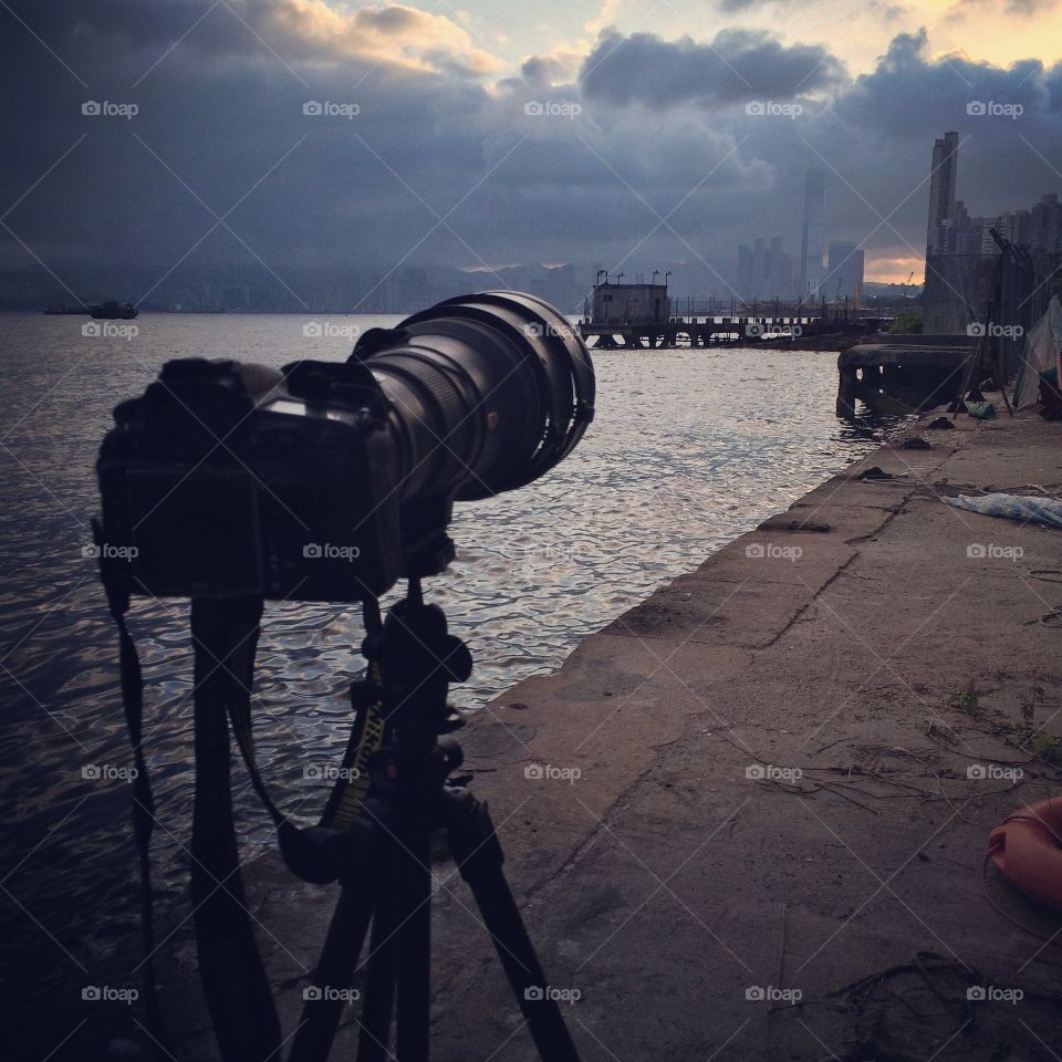 Water, Telescope, Sunset, Lens, No Person