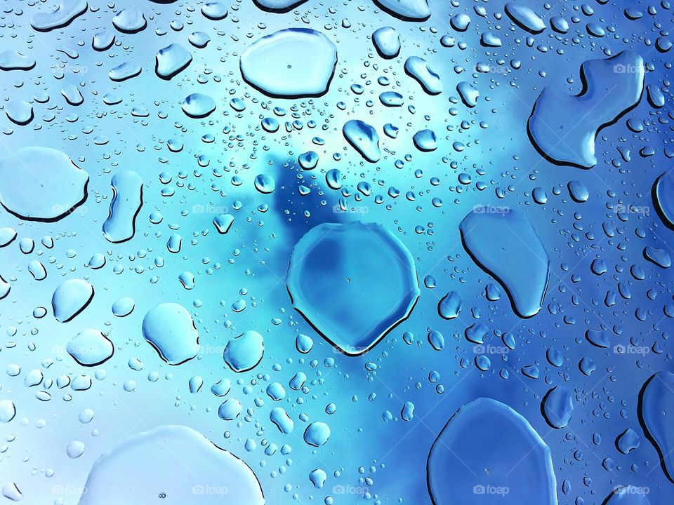 Water drops on glass 