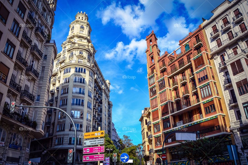 Low angle view of Plaza del Ayuntamiento