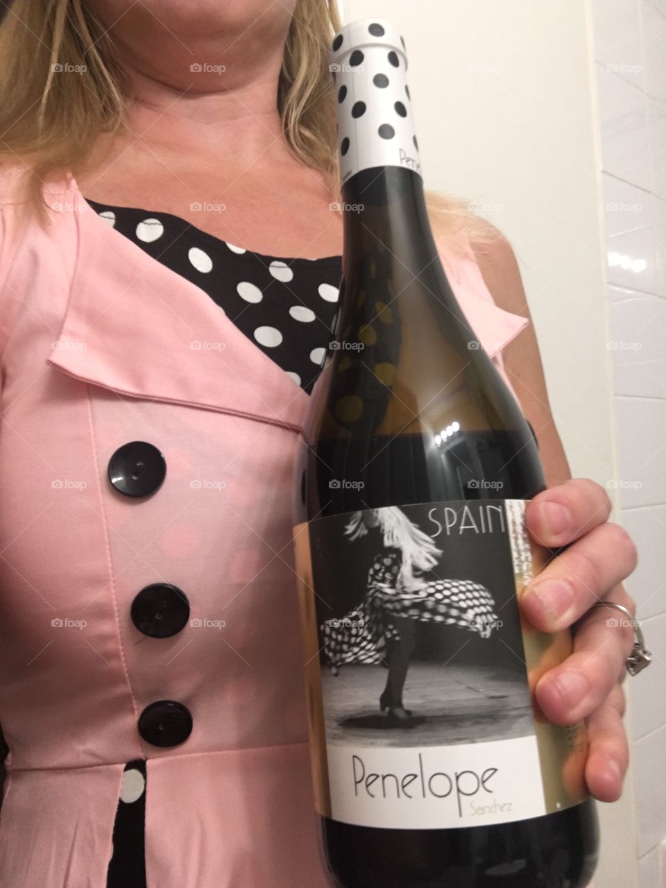 Wine bottle with matching dress