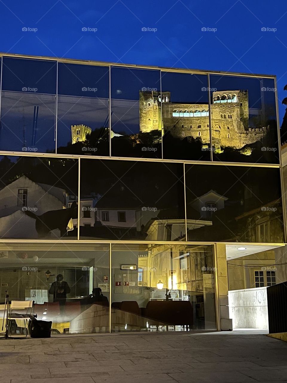 Castle reflection on the glass