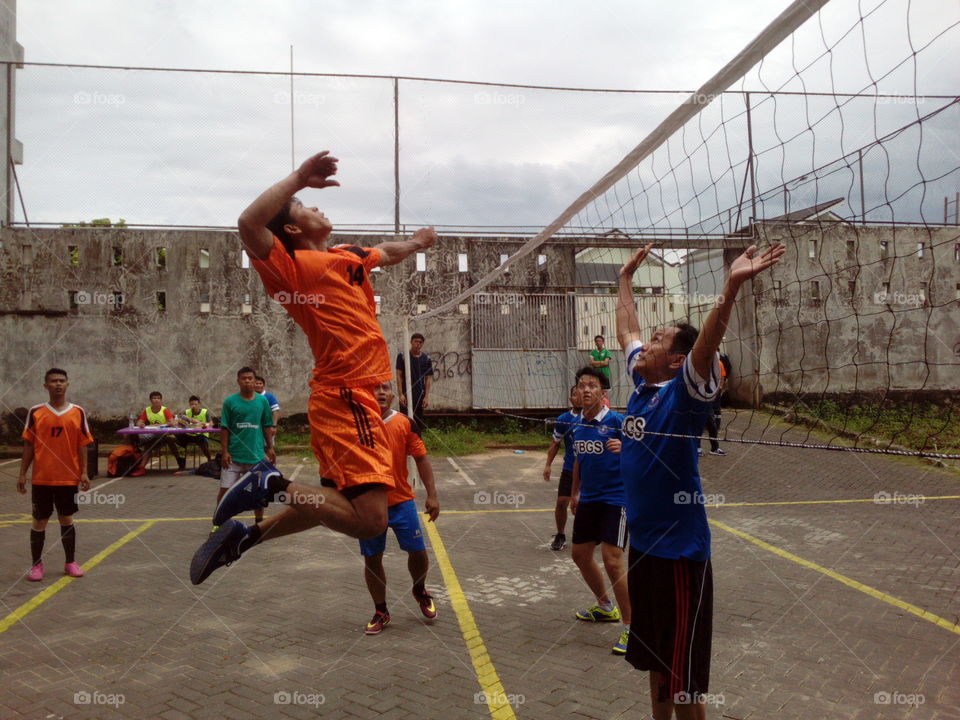 Playing Volleyball