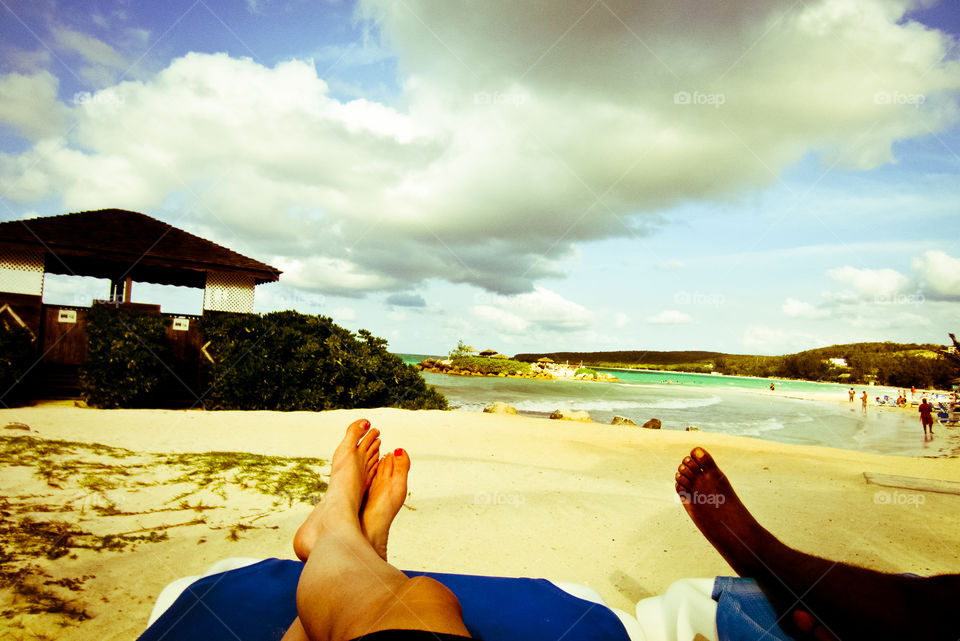 Looking at the ocean in Jamaica