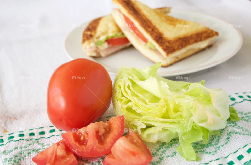 Sandwiches and salad 