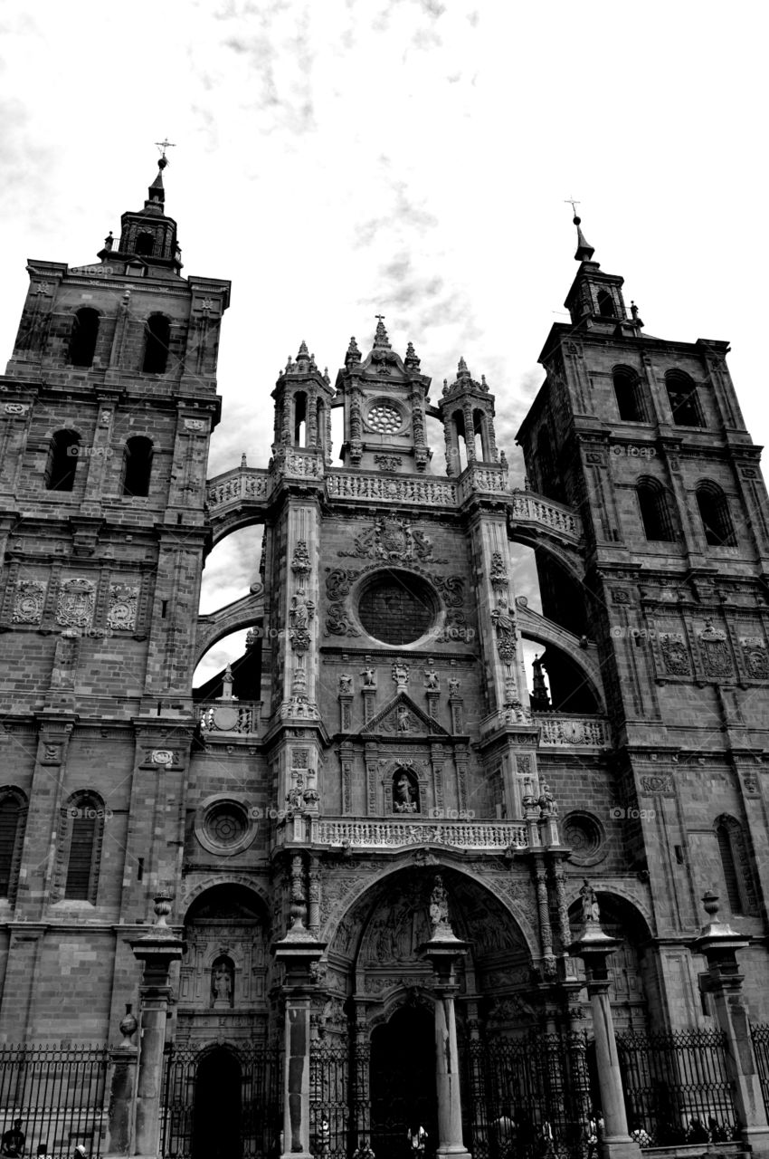 Façade of Astorga cathedral. Façade of Astorga cathedral, Spain.