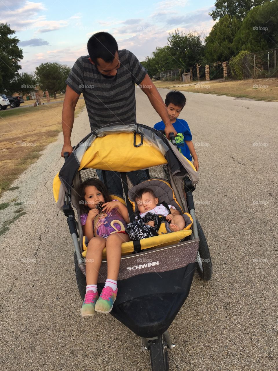 Family walk health chore