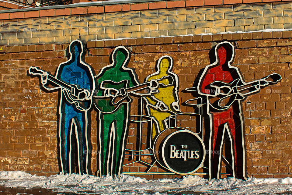 Monument to the great group of the Beatles