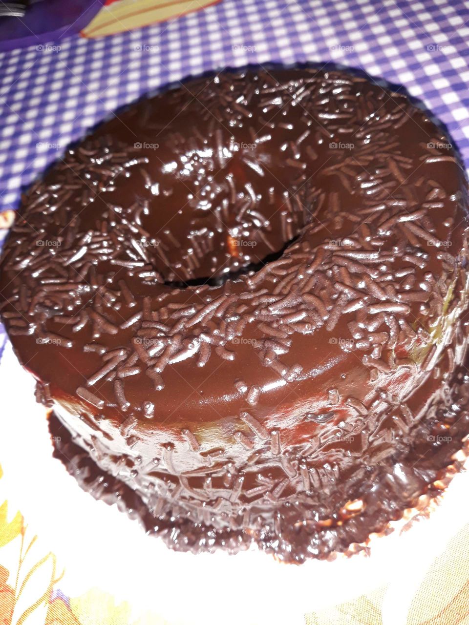 chocolate cake with sprinkles