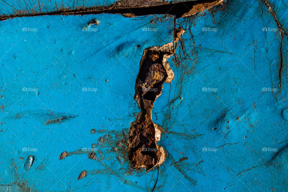rusted metal with blue paint