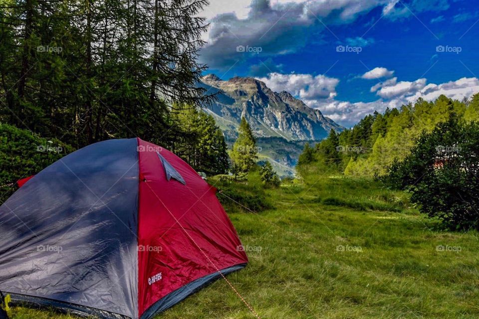 wild camping, swiss alps.