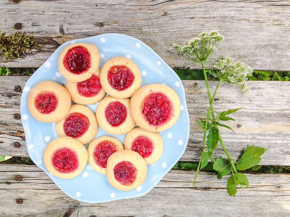 hallongrottor cookies