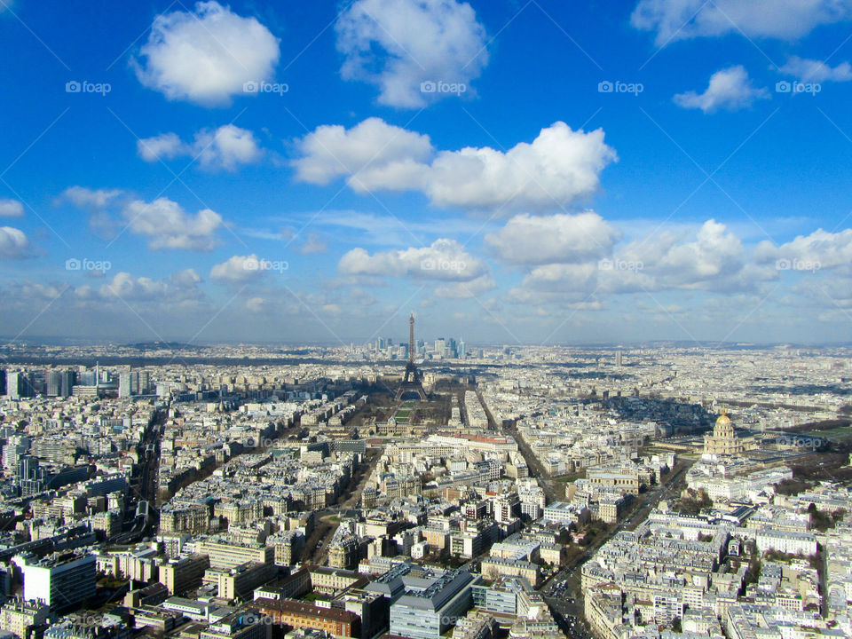 Aerial view of paris