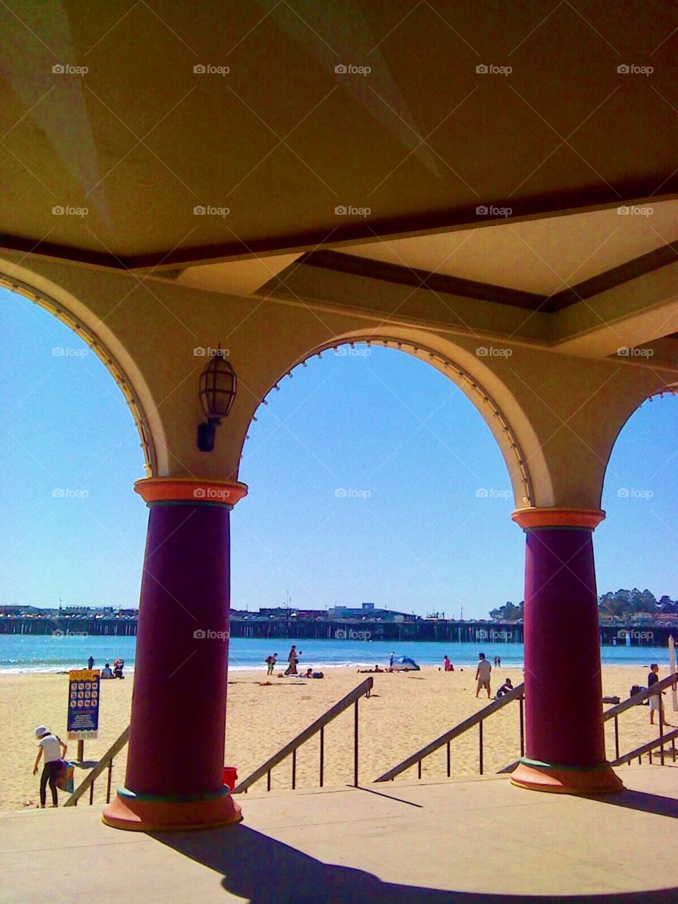 Beach through the arches