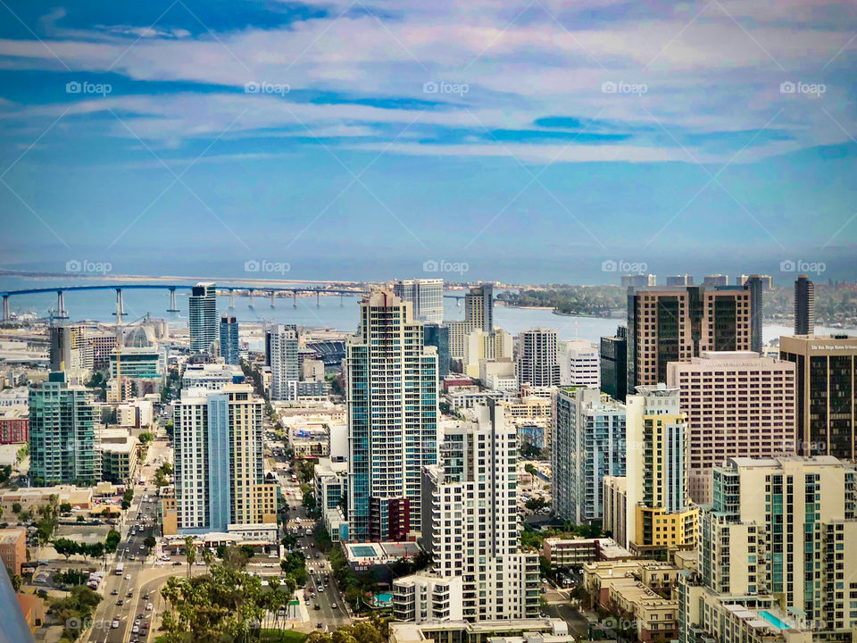 Foap Mission Cityscapes And Countrysides! Aerial View Downtown San Diego Skyscrapers And Coronado Bridge!
