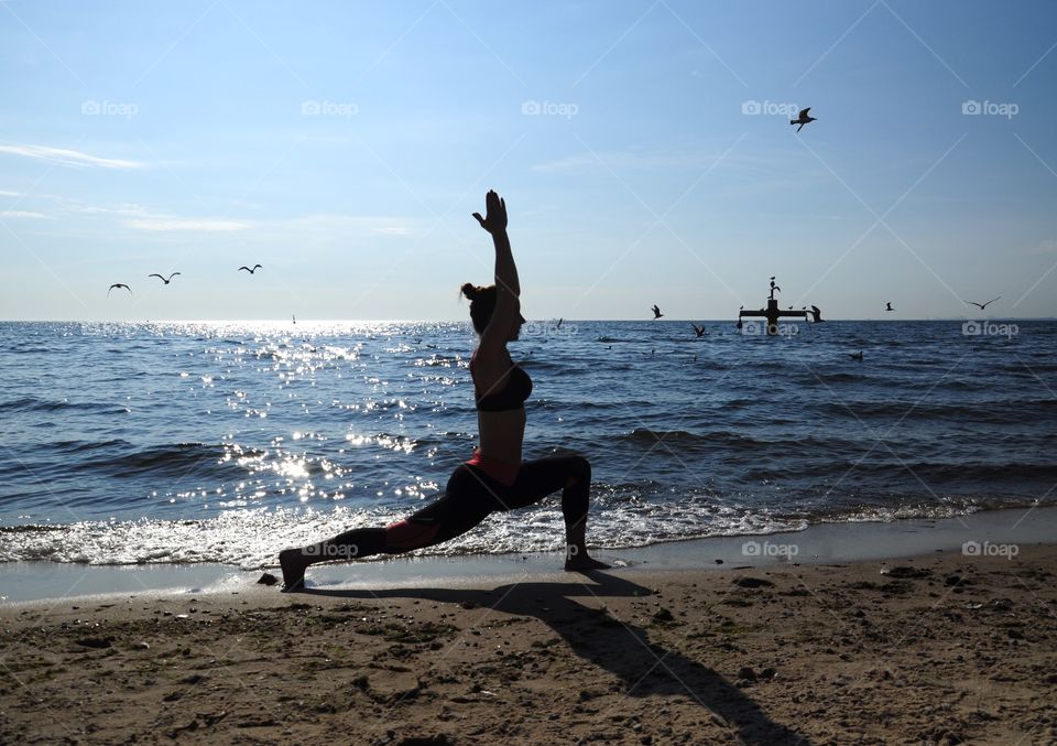 Yoga on the beach in Poland 